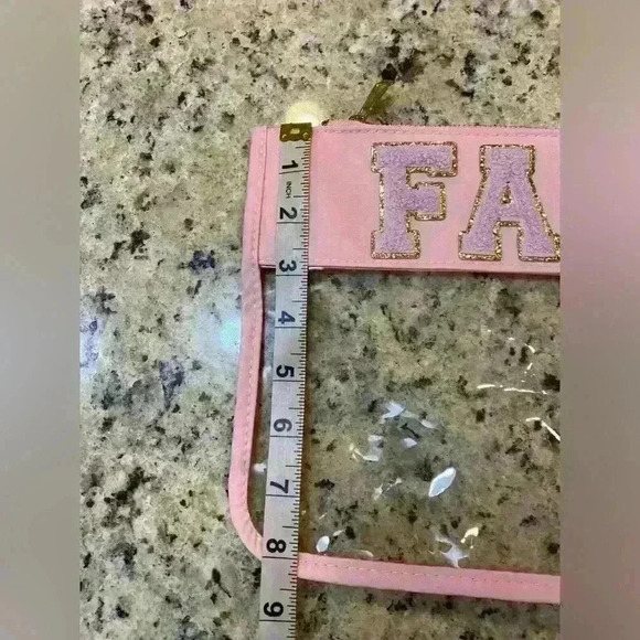 Varsity Letter Clear Zippered Pouch. NWOT - Picture 3 of 4